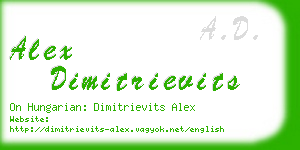 alex dimitrievits business card